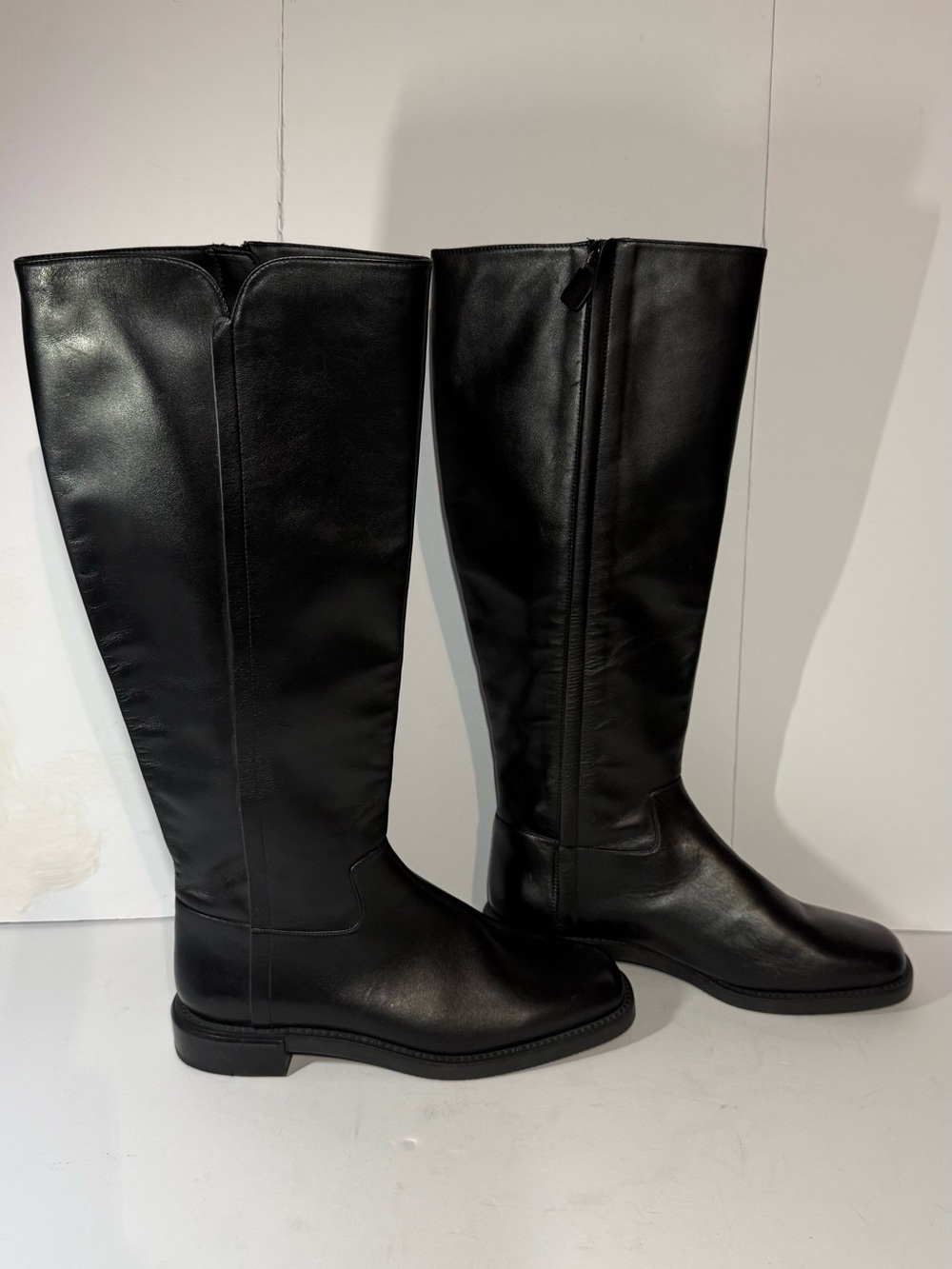 Stuart Weitzman Tall Black Leather Riding Boots size 8.5